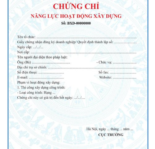 Quy định về chứng chỉ năng lực hoạt động xây dựng