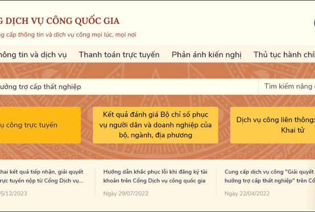 HƯỚNG DẪN NỘP HỒ SƠ HƯỞNG TRỢ CẤP THẤT NGHIỆP ONLINE